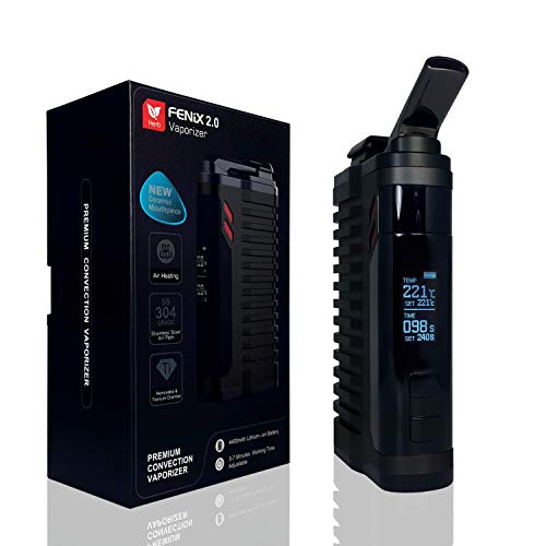 FENiX 2.0 Vaporizer Verdampfer für Kräuter & Extrakte | Echte Konvektion | Neueste Version | Auswechselbare Titankammer | 5200 mAh-Akku *Schwarz*